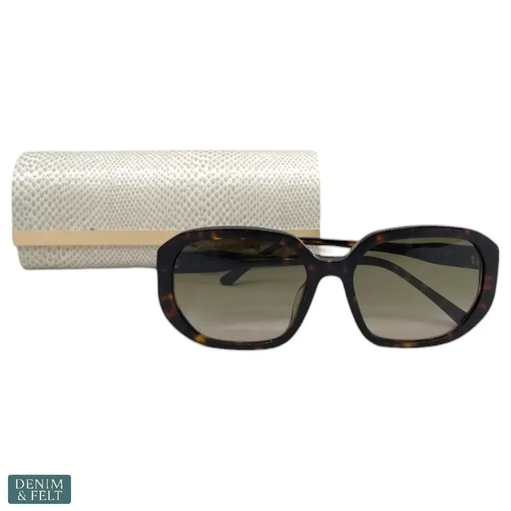 NEW Jimmy Choo Karly Havana Square Oversized Gradient Luxury Designer Sunglasses
